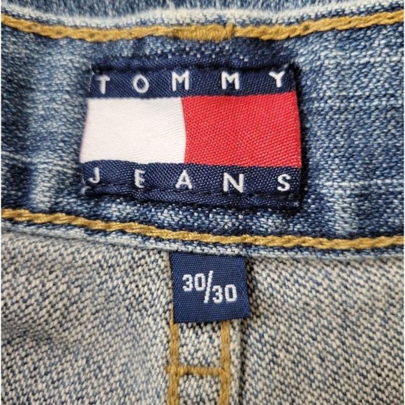 Vintage TOMMY HILFIGER Men's Size 30X30 Medium Wash Baggy Denim Carpenter Jeans - Picture 7 of 11